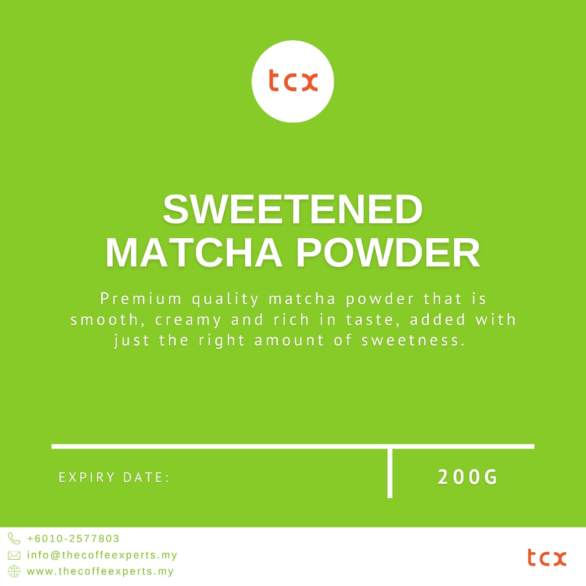 TCX - Sweetened Matcha Powder (200g)