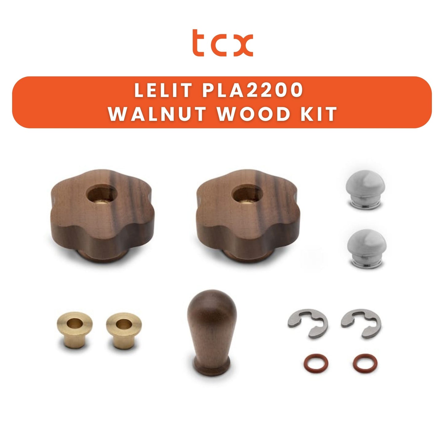 Mara PL62X Upgrade Kit - Walnut wood water/steam knobs and lever lot
